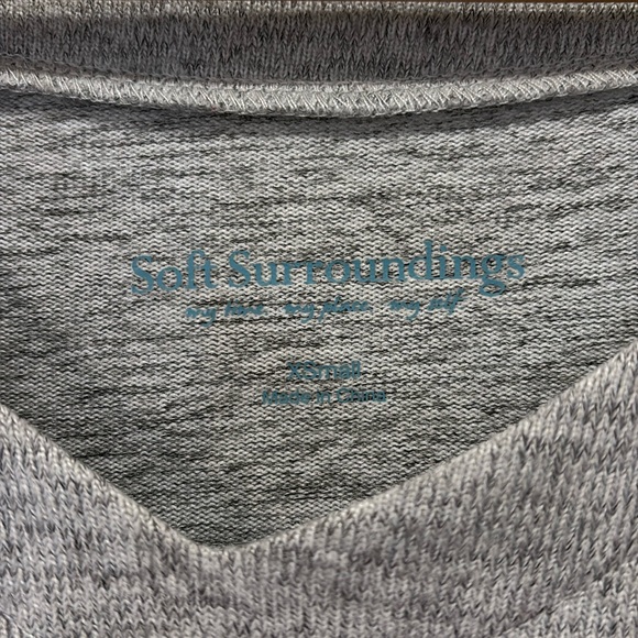 Soft Surroundings Watercolor Poppy Fields Long Sleeve Tunic Top Size XS - Picture 10 of 13